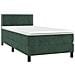 Letto a Molle con Materasso e LED Verde Scuro 90x190 cm Velluto - Foto miniatura 4