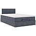 Pouf Letto con Materasso Grigio Scuro 120x190 cm Velluto - Foto miniatura 6