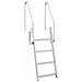 Scala da molo 4 gradini Argento 58 x 77 x 166 cm Alluminio - Foto miniatura 1