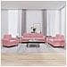 Set di Divani 3 pz con Cuscini rosa in Velluto - Foto miniatura 2