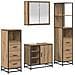 Set di mobili per il bagno con porta 4 pcs Rovere artigianale - Foto miniatura 1