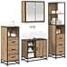 Set di mobili per il bagno con porta 4 pcs Rovere artigianale - Foto miniatura 3