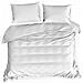 Set di biancheria da letto in microfibra 140x200+2x70x80 - Bianco - Morbido come il velluto - Design elegante - Foto miniatura 3