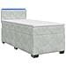 Letto con Box Spring, Materasso e LED Grigio Chiaro Singolo - Foto miniatura 1
