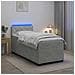 Letto con Box Spring, Materasso e LED Grigio Chiaro Singolo - Foto miniatura 2
