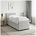 Letto con Box Spring, Materasso e LED Grigio Chiaro Singolo - Foto miniatura 4
