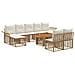 Set Divano da Giardino 10 pz Naturale e Bianco Crema polyrattan - Foto miniatura 1