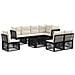 Set Divano da Giardino 9 pz Nero polyrattan - Foto miniatura 1