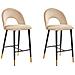 Set Di 2 Sgabelli Da Bar In Velluto Beige Falton - Foto miniatura 9