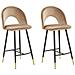 Set Di 2 Sgabelli Da Bar In Velluto Beige Falton - Foto miniatura 1
