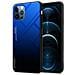 Custodia Compatibile Con Apple Iphone 12 / Iphone 12 Pro In Blu - Nero - Coperchio Protettivo Bicolore In Vetro Temperato E Silicone Tpu - Foto miniatura 1