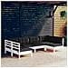 Set Divani Da Giardino 6 Pz Con Cuscini Bianchi Legno Di Pino - Foto miniatura 1