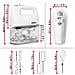 Hm4 / w Sbattitore Elettrico A Mano 400 W - Frusta Elettrica 5 Velocità - Porta Accessori Incluso - Sbattitori, Ganci E Frusta Inclusi - Ideale Per Dolci / Torte / Creme / Pasticceria - Foto miniatura 3