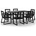 Set Da Pranzo Da Giardino 7 Pz Nero In Rattan Pvc - Foto miniatura 2