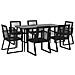 Set Da Pranzo Da Giardino 7 Pz Nero In Rattan Pvc - Foto miniatura 3