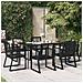 Set Da Pranzo Da Giardino 7 Pz Nero In Rattan Pvc - Foto miniatura 1