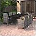 Set Da Pranzo Da Giardino Con Cuscini 7 Pz Polyrattan E Vetro - Foto miniatura 1