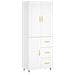 Credenza Bianca 69,5x34x180 Cm In Legno Multistrato - Foto miniatura 2