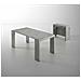 Tavolo Allungabile Glicine, Tavolo Da Pranzo Estensibile, Consolle Multiuso Con Allunghe, 100% Made In Italy, 186x80h76 Cm, Cemento - Foto miniatura 2