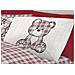 Completo Lenzuola Flanella Pensieri Delicati 100% Cotone Disegno Orsetto Tartan Singolo Rosso - Foto miniatura 3