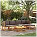 Set Divano Da Giardino 6 Pz Con Cuscini In Massello Di Acacia - Foto miniatura 1