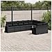 Set Divani Da Giardino 9 Pz Con Cuscini Nero In Polyrattan - Foto miniatura 1