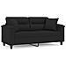 Lusso Casadino -  Divano A 2 Posti Con Cuscini Nero 140 Cm Tessuto Microfibra - Foto miniatura 1