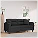 Lusso Casadino -  Divano A 2 Posti Con Cuscini Nero 140 Cm Tessuto Microfibra - Foto miniatura 8