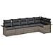 Set di divano da giardino 6 pezzi con cuscini grigi in polyrattan,  Divano da giardino per 2 persone con ripostiglio e cuscini grigi in polyrattan - Foto miniatura 1