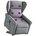 Poltrona Alzapersona Massaggi Elettrica Grigio Chiaro Tessuto - Foto miniatura 1