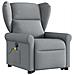 Poltrona Alzapersona Massaggi Elettrica Grigio Chiaro Tessuto - Foto miniatura 3