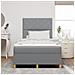 Letto con Rete e Materasso Grigio Chiaro Piccolo Matrimoniale in Tessuto - Foto miniatura 5