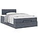 Pouf Letto con Materasso Grigio Scuro 120x190 cm Velluto - Foto miniatura 5