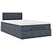 Pouf Letto con Materasso Grigio Scuro 120x190 cm Velluto - Foto miniatura 6