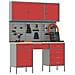 Set di Armadietti e Pannello con Aghi 8 Pezzi  Rosso MDF e Metallo - Foto miniatura 3