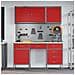 Set di Armadietti e Pannello con Aghi 8 Pezzi  Rosso MDF e Metallo - Foto miniatura 4