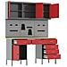 Set di Armadietti e Pannello con Aghi 8 Pezzi  Rosso MDF e Metallo - Foto miniatura 5