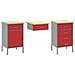 Set di Armadietti e Pannello con Aghi 8 Pezzi  Rosso MDF e Metallo - Foto miniatura 6