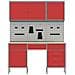 Set di Armadietti e Pannello con Aghi 8 Pezzi  Rosso MDF e Metallo - Foto miniatura 8