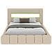 Omaha Letto Nuvola Led Con Cassettiera 180x200cm In Velluto Beige Con Testiera E Rete - Foto miniatura 4