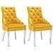 Sedie Da Pranzo 2 Pz Giallo In Velluto - Foto miniatura 2