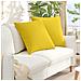 Cuscini da Divano 2 pcs Giallo Chiaro 60 x 60 cm Tessuto - Foto miniatura 2