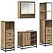 Set di mobili per il bagno con porta 4 pcs Rovere artigianale - Foto miniatura 1