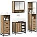 Set di mobili per il bagno con porta 4 pcs Rovere artigianale - Foto miniatura 3
