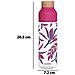 Bottiglia D'acqua Ice 840ml Con Tappo In Legno E Motivo Fogliame Stilizzato, Rosa - Foto miniatura 4