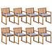 Set Di 8 Sedie Da Giardino Con Cuscini Sassari Ii Legno Di Acacia Certificato Blu - Foto miniatura 2