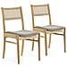 Set Di 2 Sedie Vilma Colore Rovere, Legno Massello E Rattan Naturale - Foto miniatura 1
