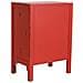 Tavolino In Legno Laccato Rosso Con 1 Cassetto E 2 Porte 48x32x70h Cm - Foto miniatura 4