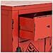 Tavolino In Legno Laccato Rosso Con 1 Cassetto E 2 Porte 48x32x70h Cm - Foto miniatura 6