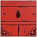 Tavolino In Legno Laccato Rosso Con 1 Cassetto E 2 Porte 48x32x70h Cm - Foto miniatura 7